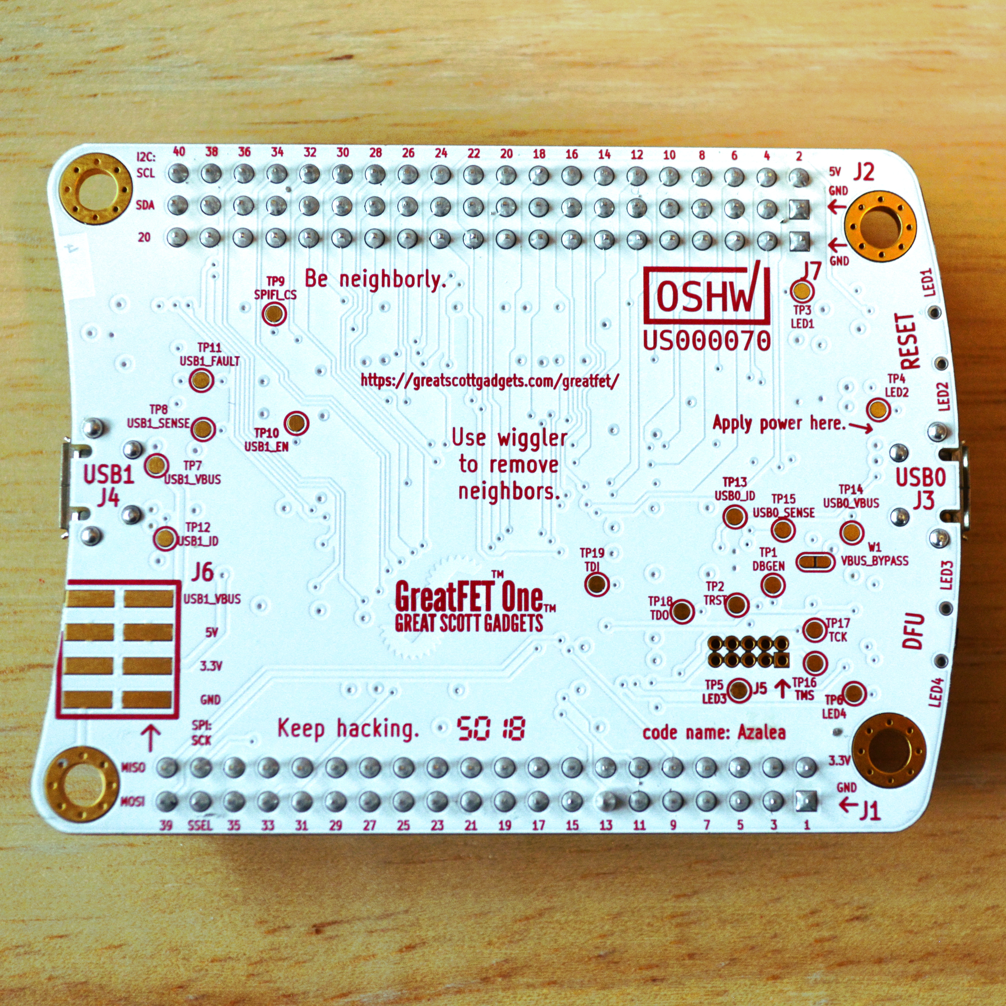 GreatFET bottom view