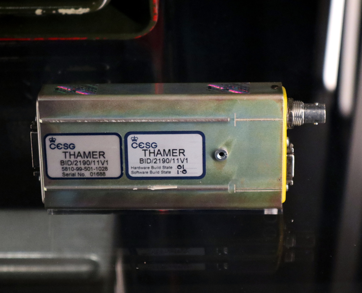 the THAMER encryption device we're told still contains classified technology.