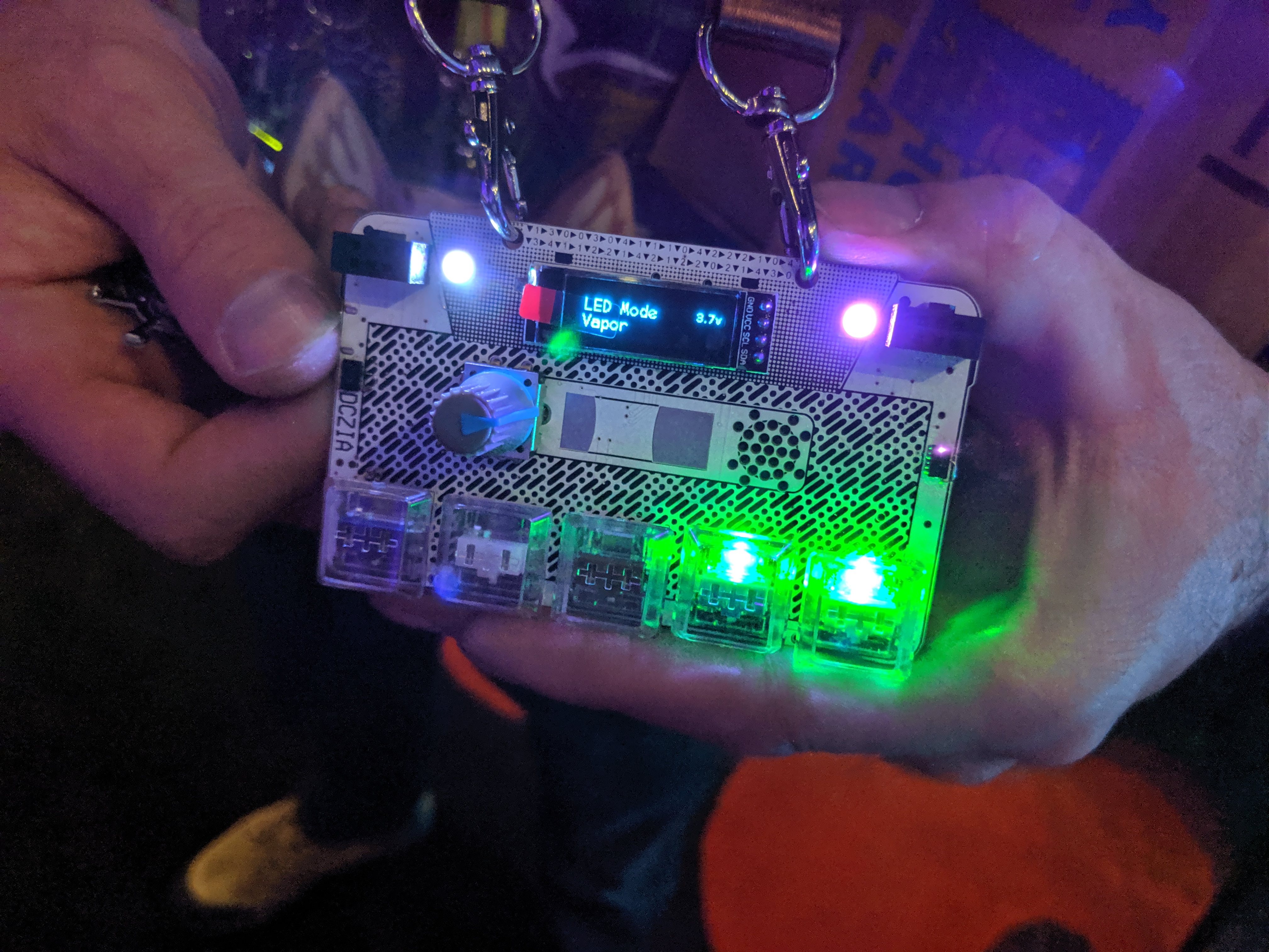 DCzia Laser Theremin Badge - front