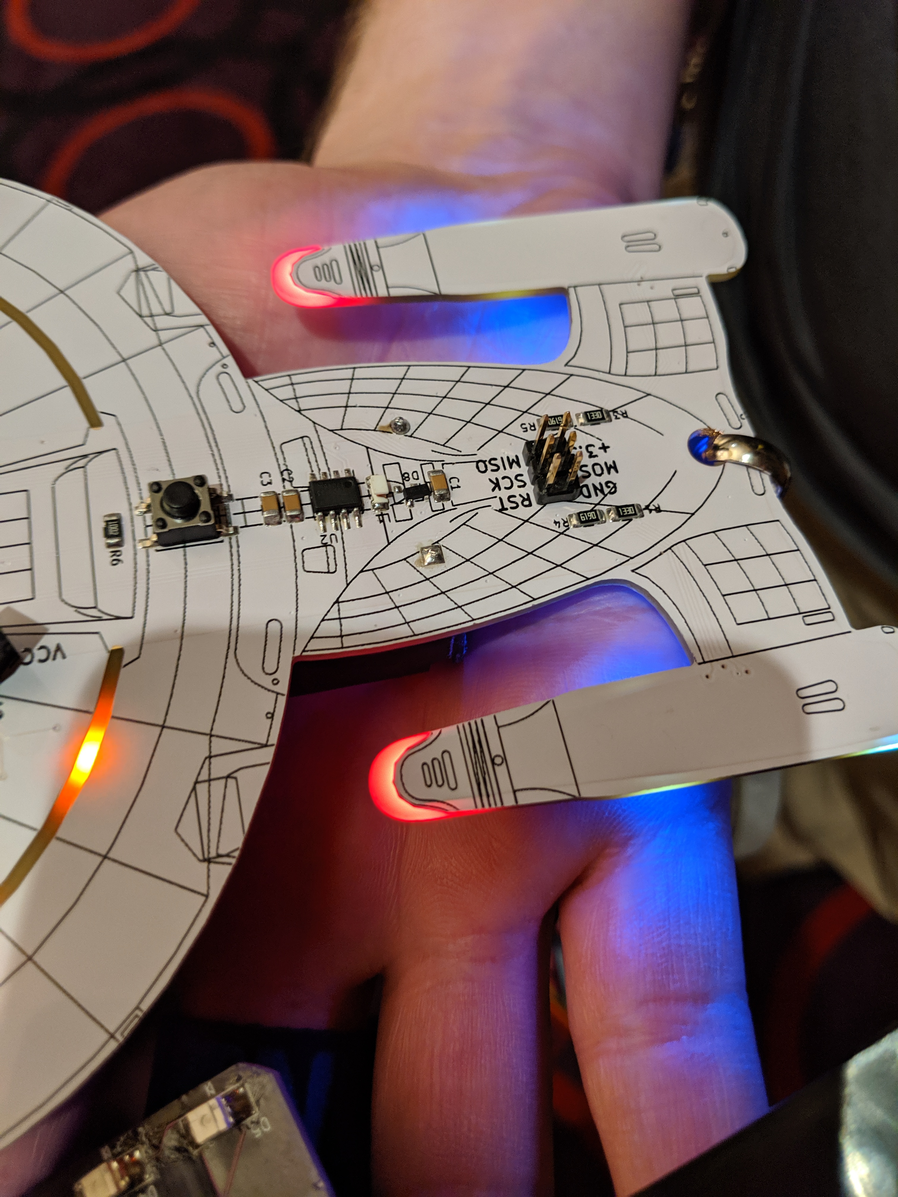 Enterprise badge FR4 diffuser detail