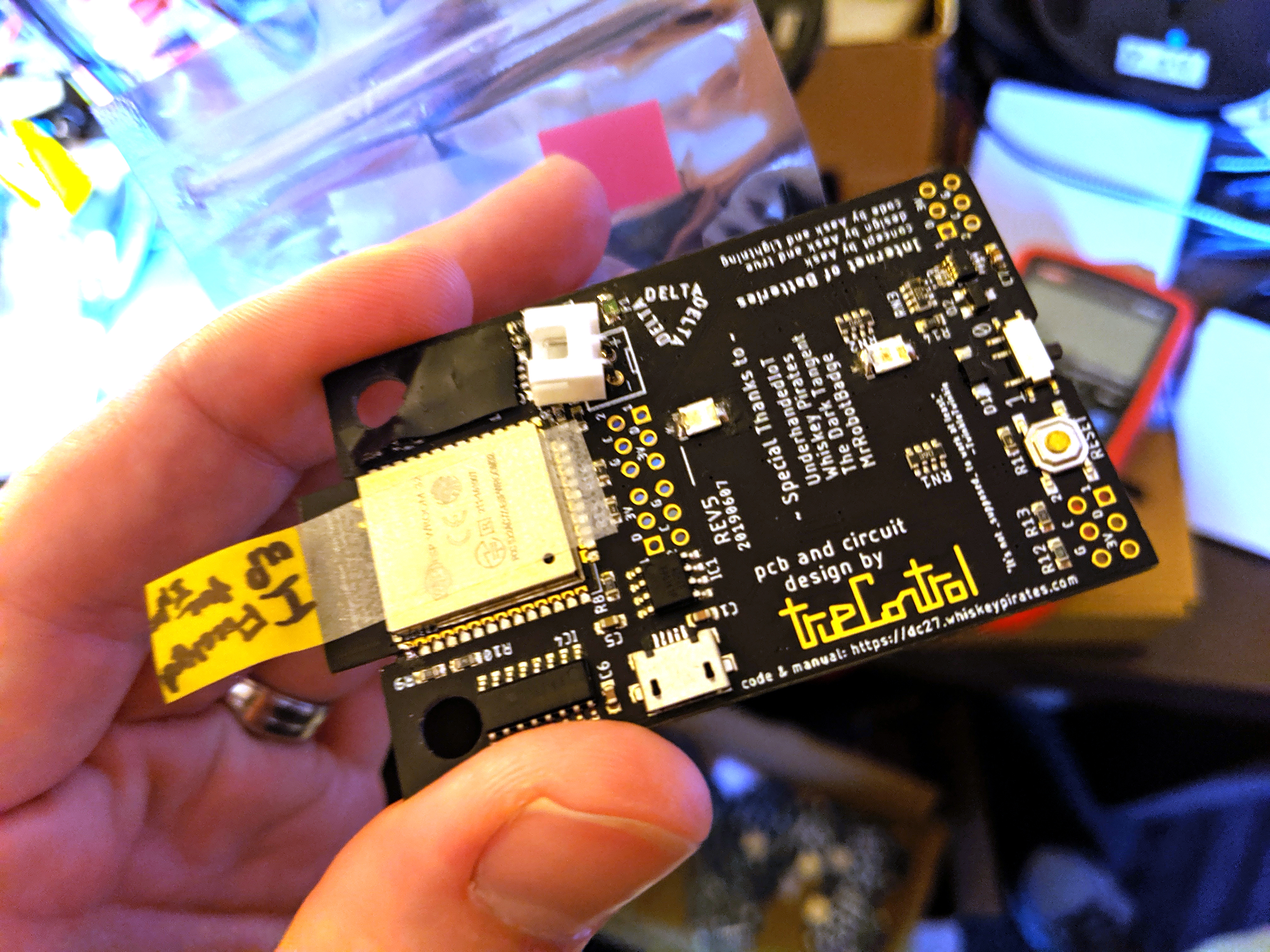 Internet of batteries badge - rear