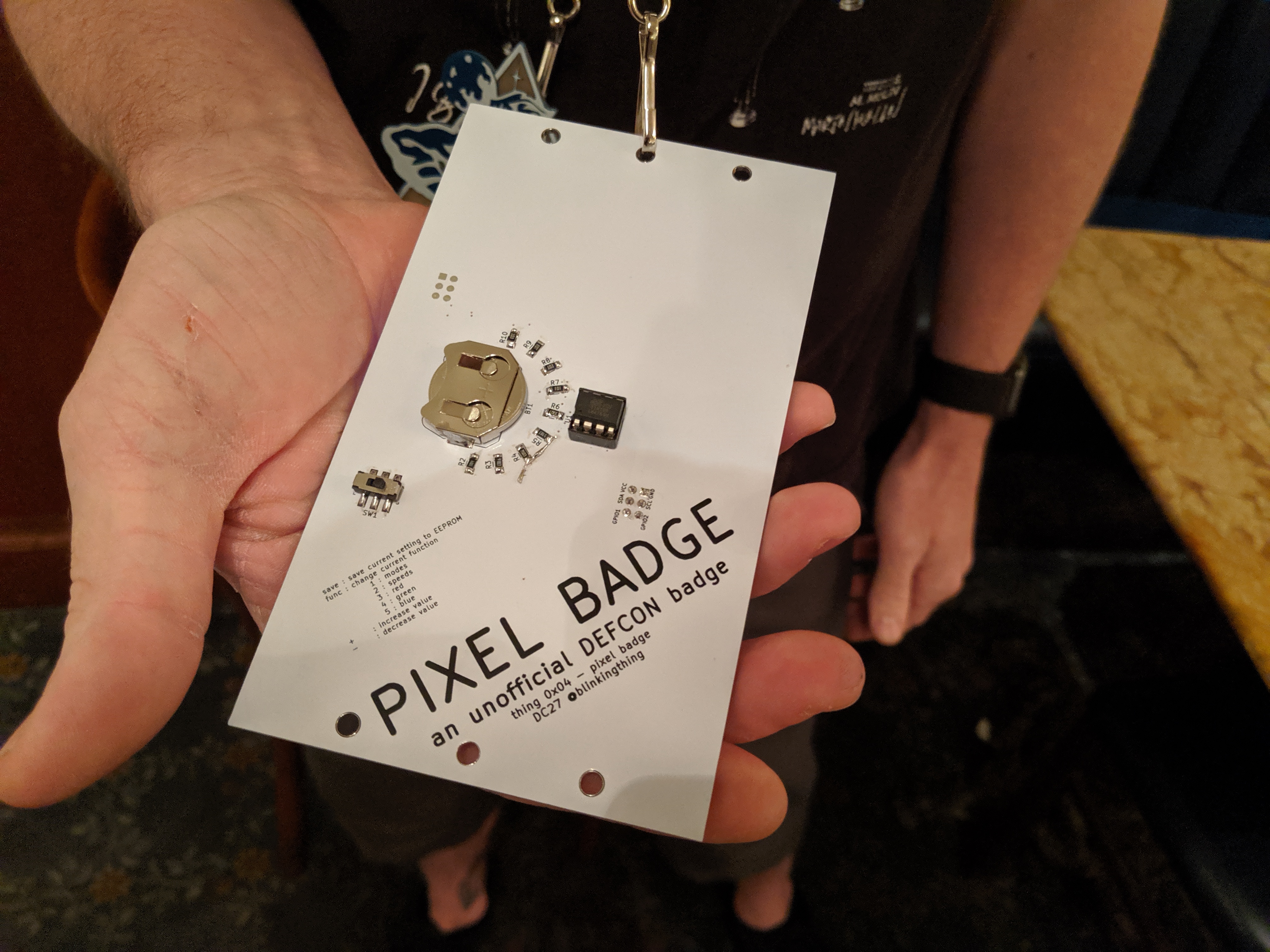 Pixel badge at DC27 - rear