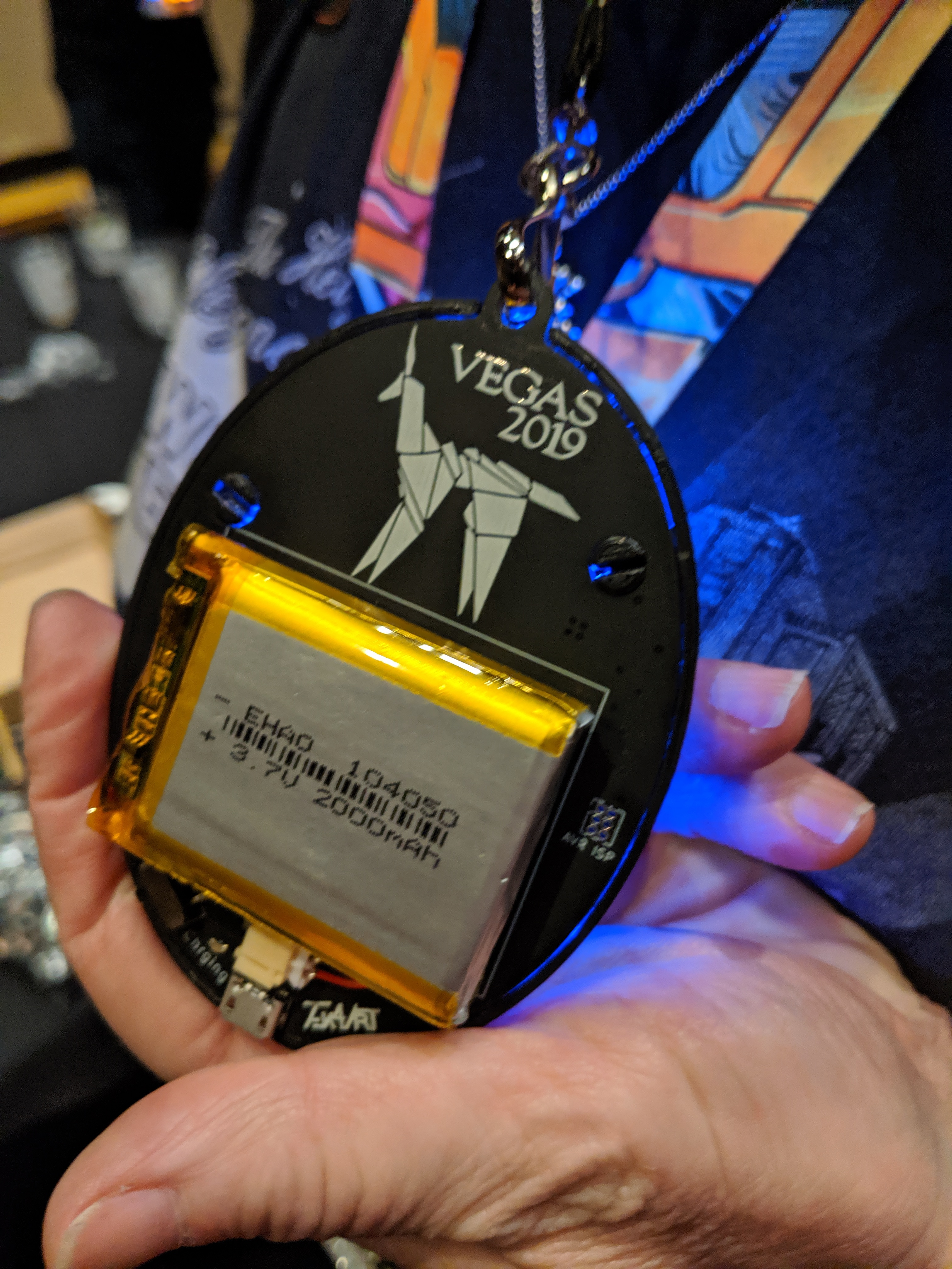 White noodle bar badge - rear