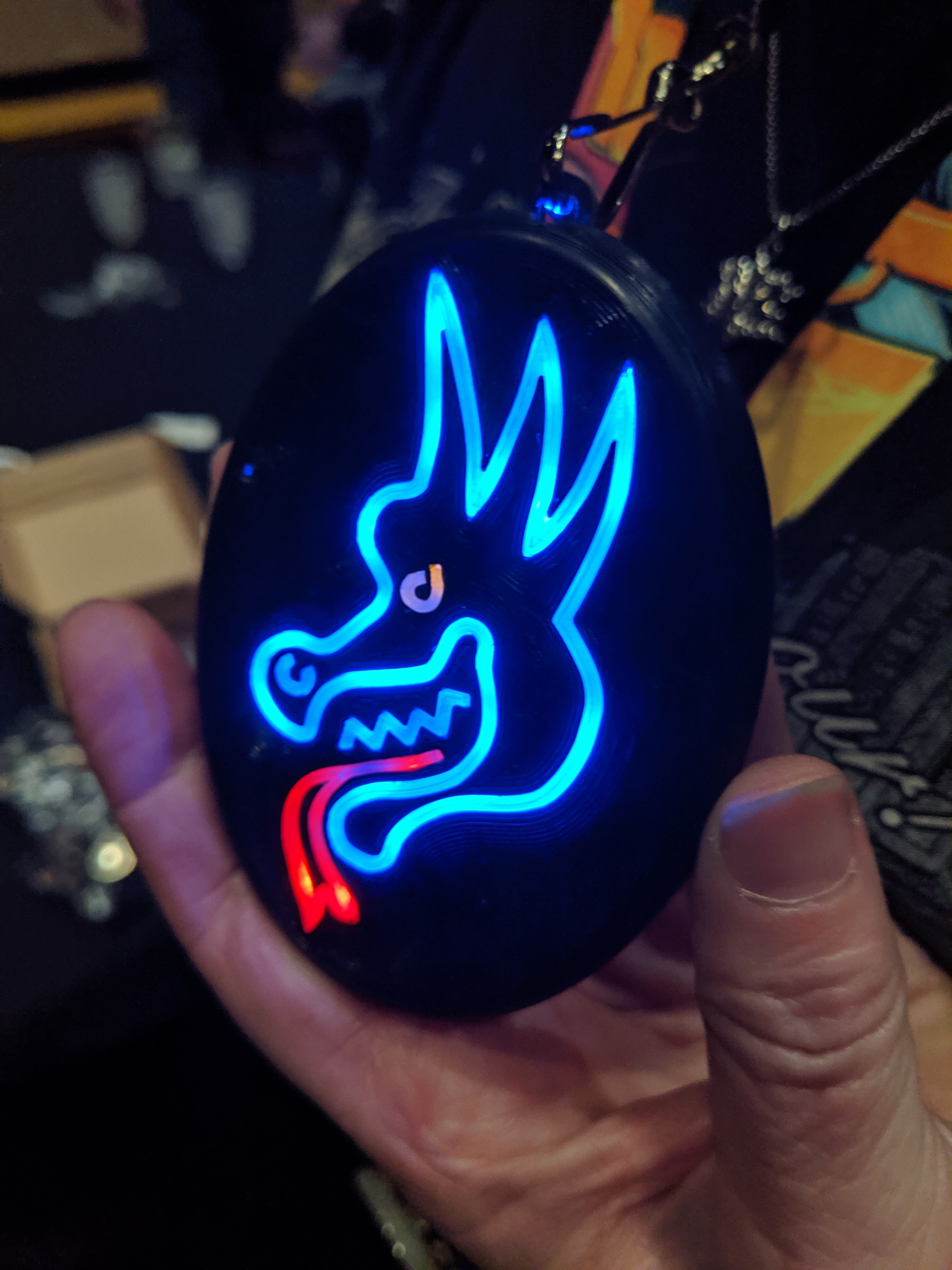 White noodle bar badge