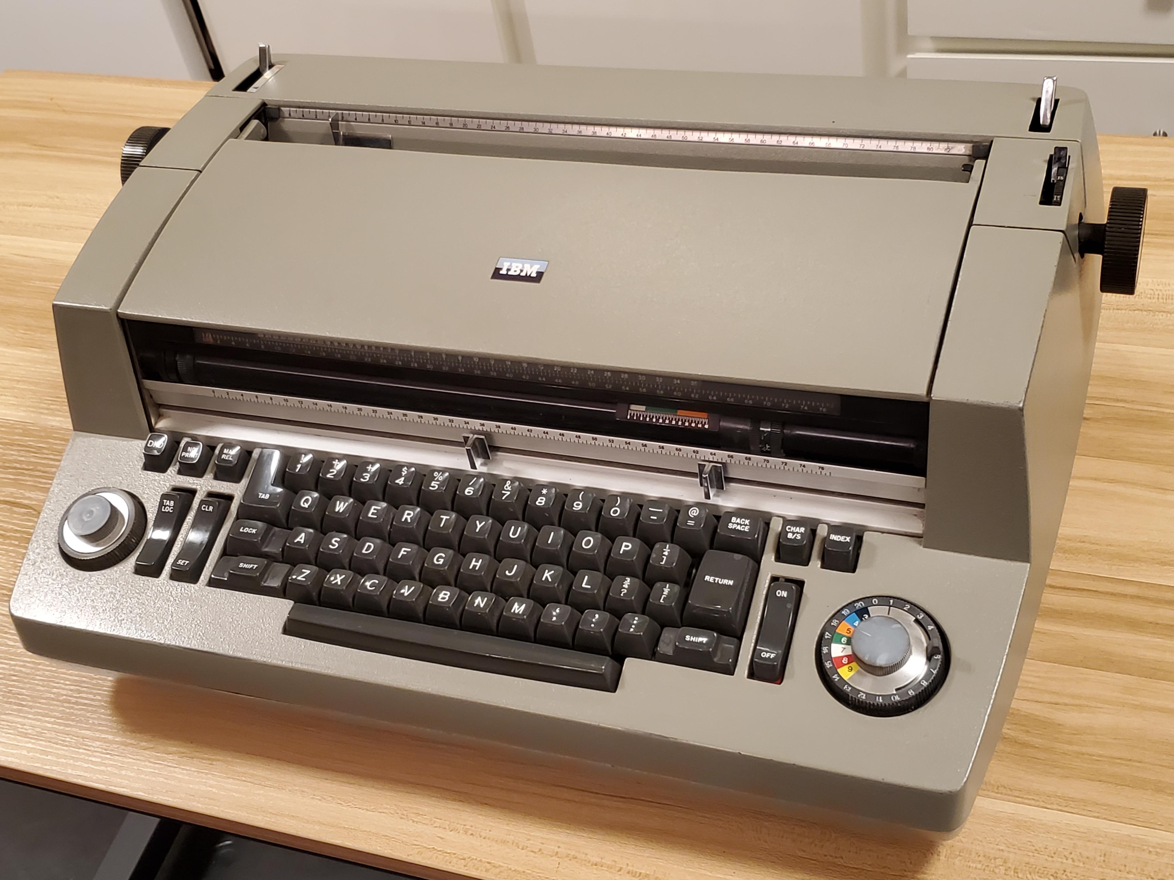 The IBM Selectric Composer, which looks like a Selectric, but has a dial on both sides of the keyboard.
