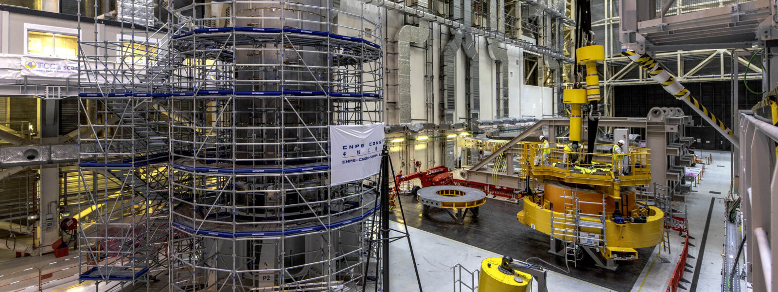 The central solenoid taking shape in the ITER assembly hall.