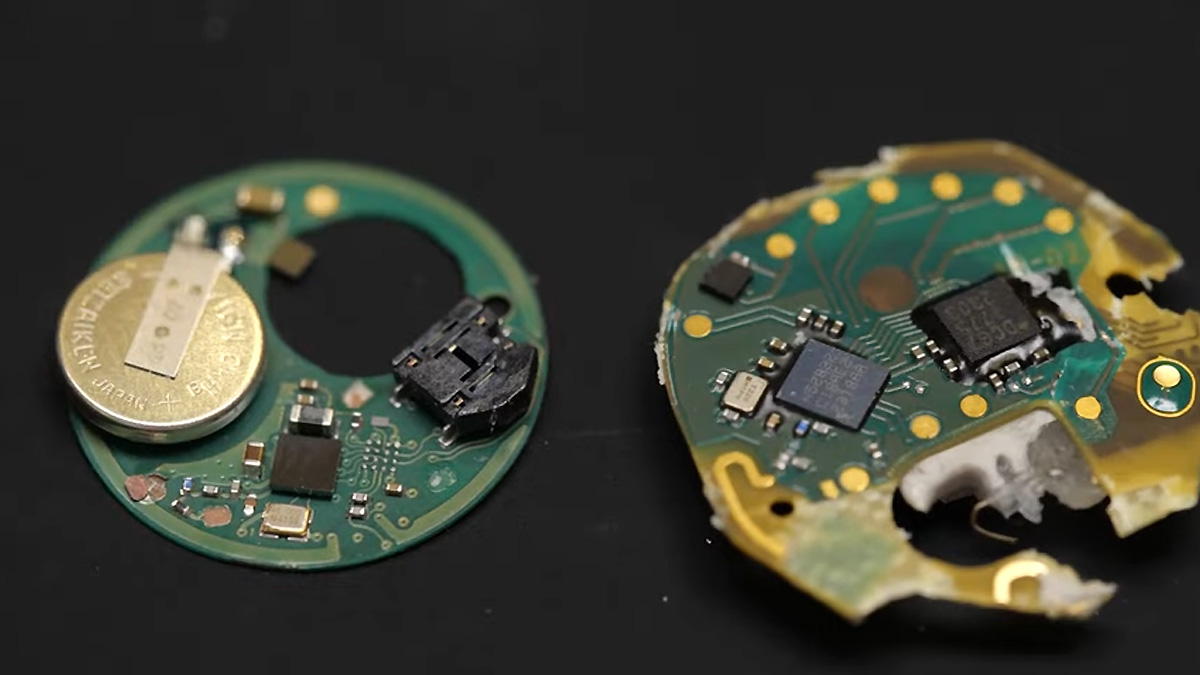 PCBs of two continuous glucose monitors