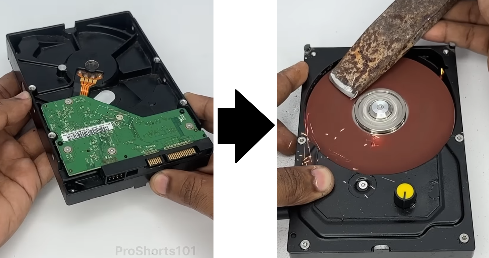 Our hacker converts an old hard disk drive into a disc sander.