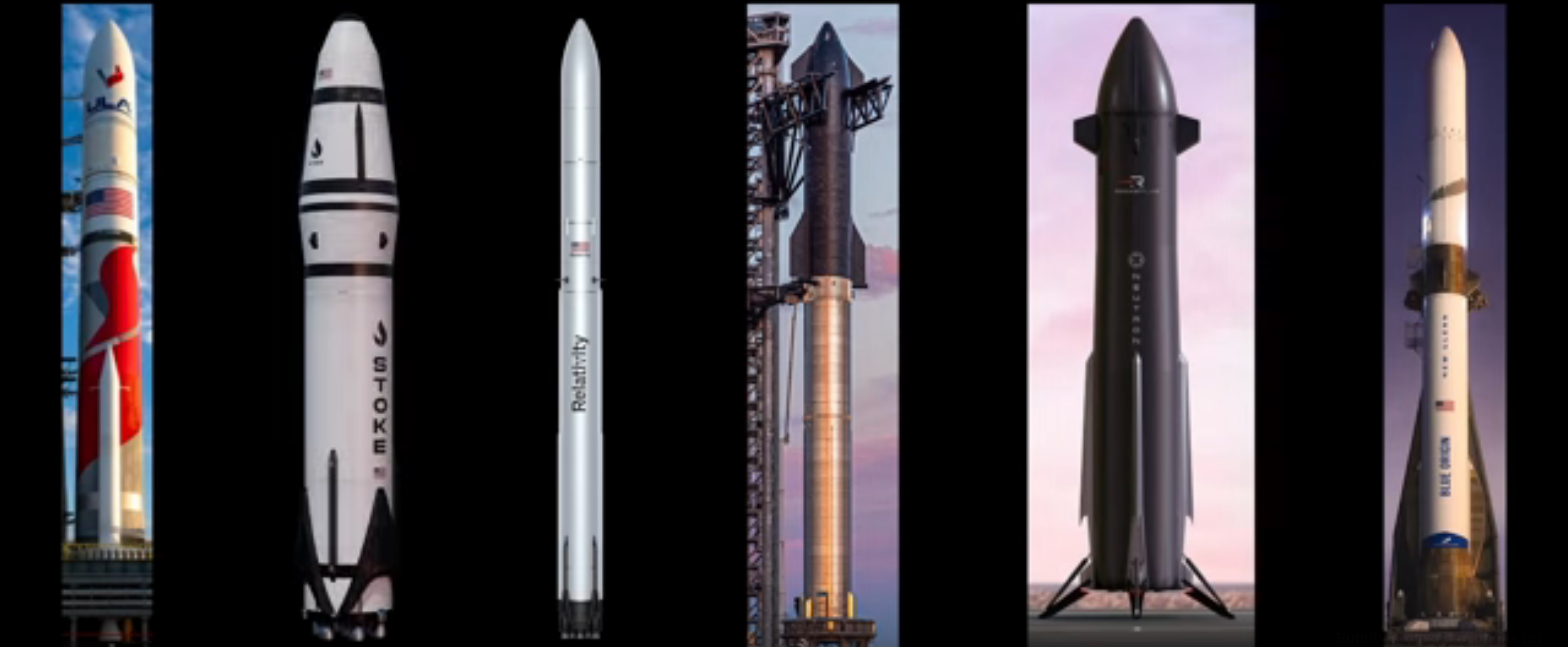 An array of current or next-generation boosters powered by methalox engines.