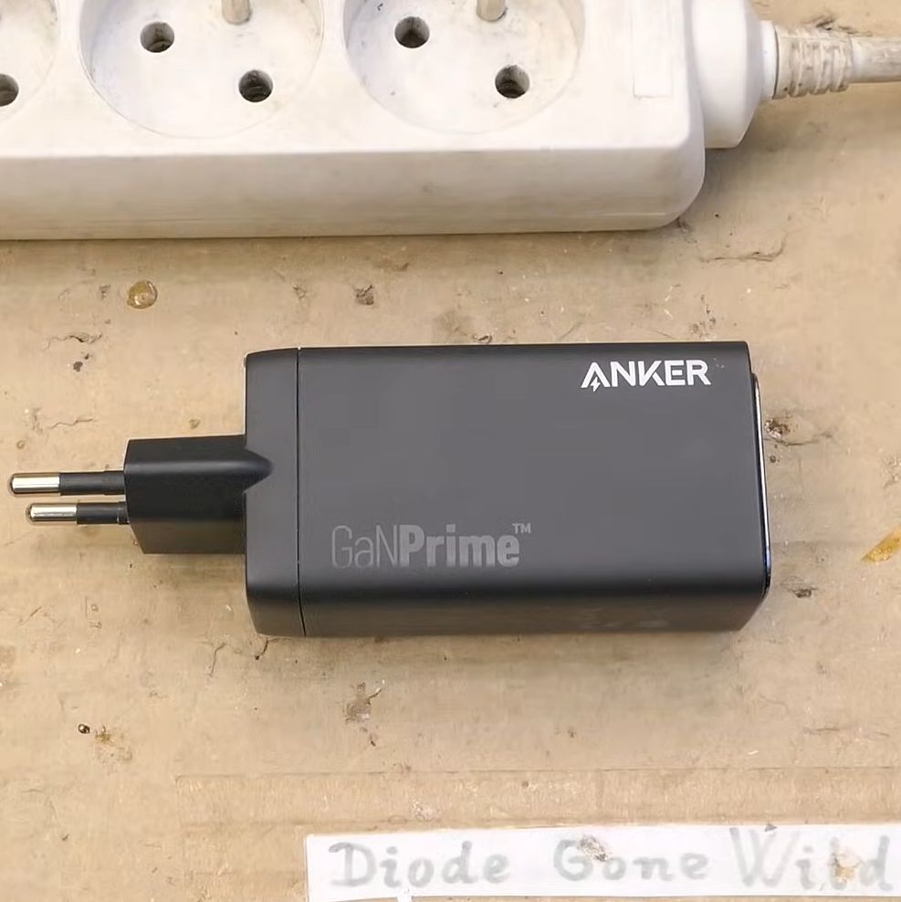 The Anker 737 USB charger prior to its autopsy. (Credit: DiodeGoneWild, YouTube)