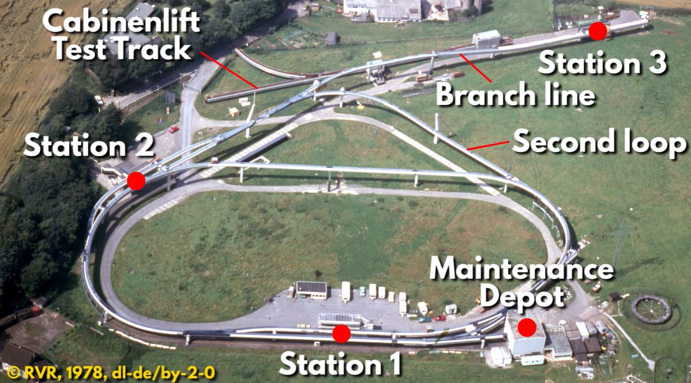 Cabinentaxi layout as it existed in 1978, with labels by the Tim Traveller YT channel.