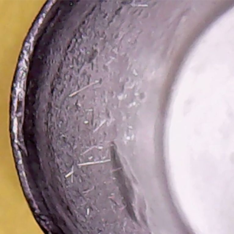 The inside of this AF117 transistor can was a thriving whisker ecosystem. (Credit: Anthony Francis-Jones)