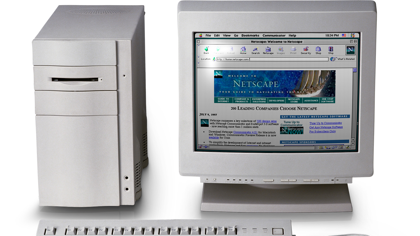 An old PC with CRT monitor