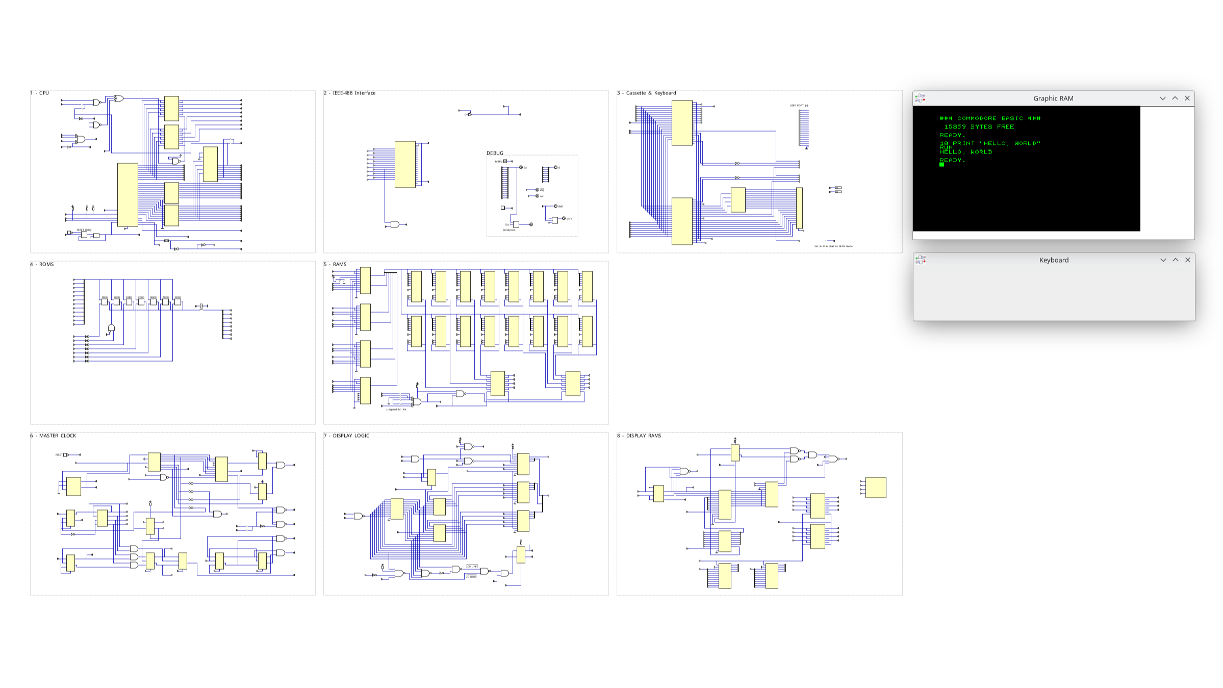 A view of the schematics for each major component.