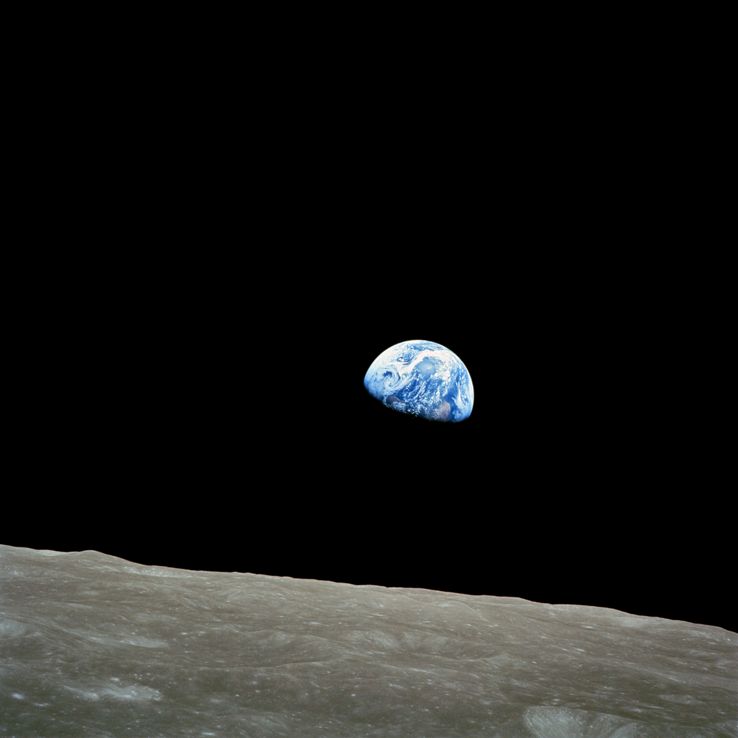 The famous 'Earthrise' photo by William Anders taken during Apollo 8. (Source: NASA)