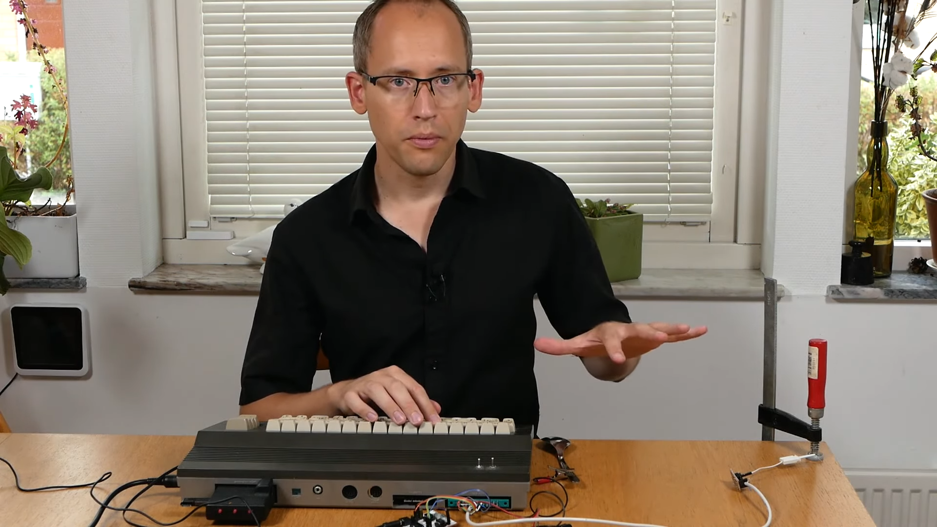 [Linus] playing his instrument