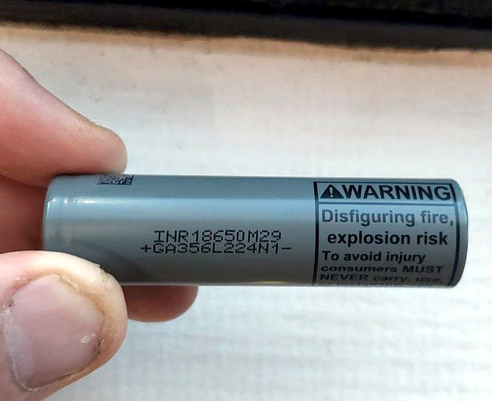 The cell supplied with a WHY 2025 badge, with very clear fire safety warning