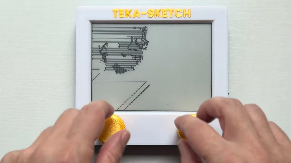Two hands working a TekaSketch