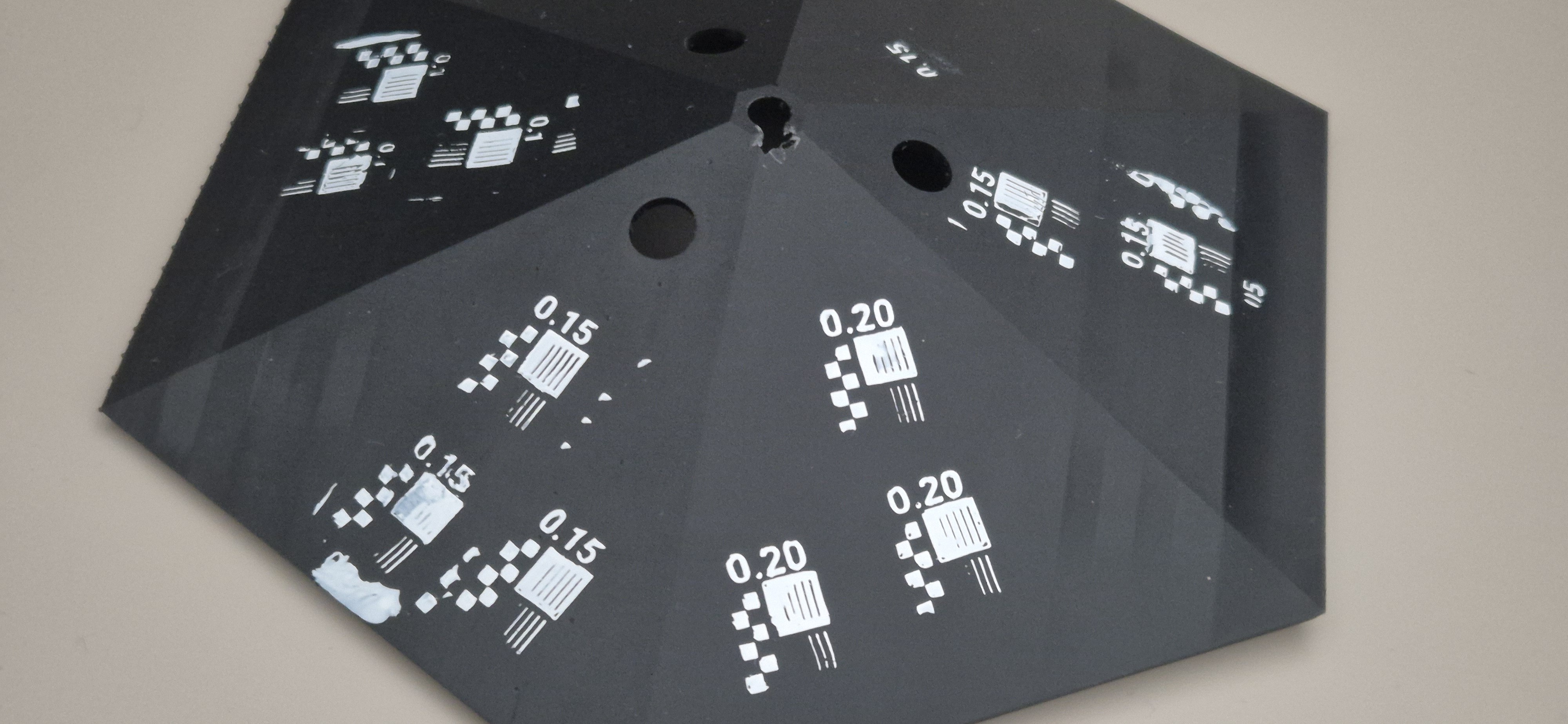 These are test stampings-- the final product looks a lot better.