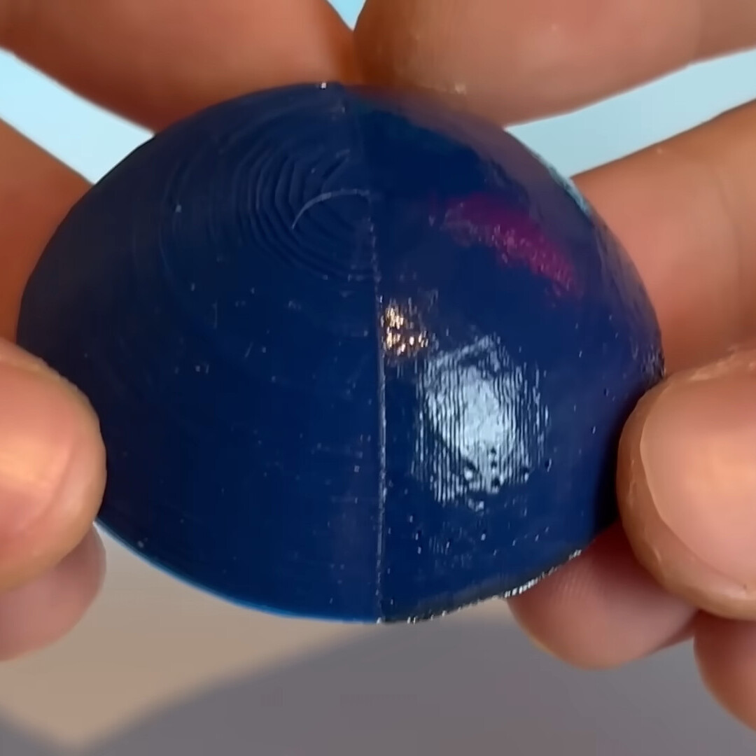 A half smoothed half unprocessed test print