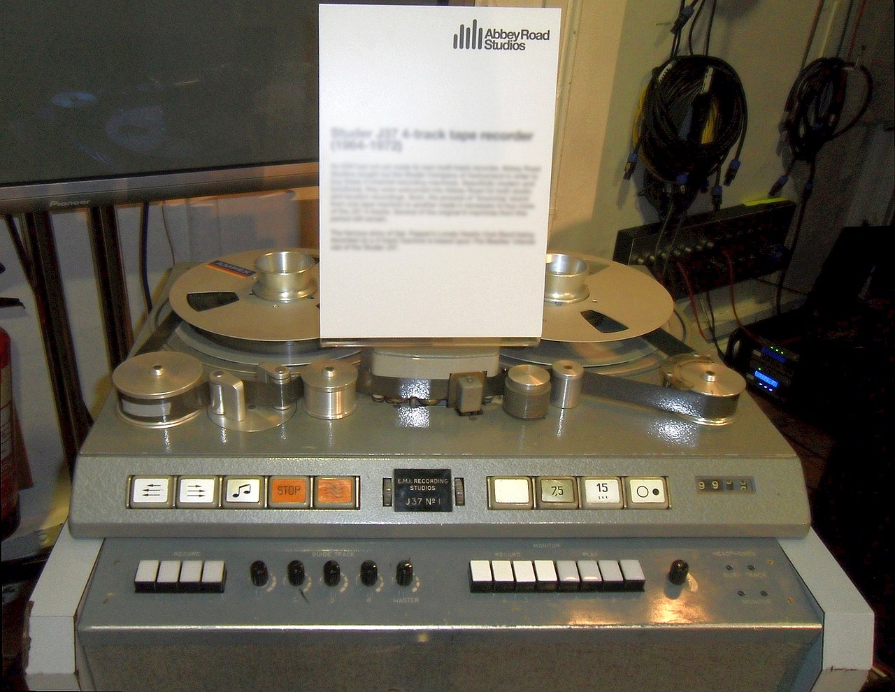 A reel-to-reel recorder from the famous Abbey Road studio in London.
