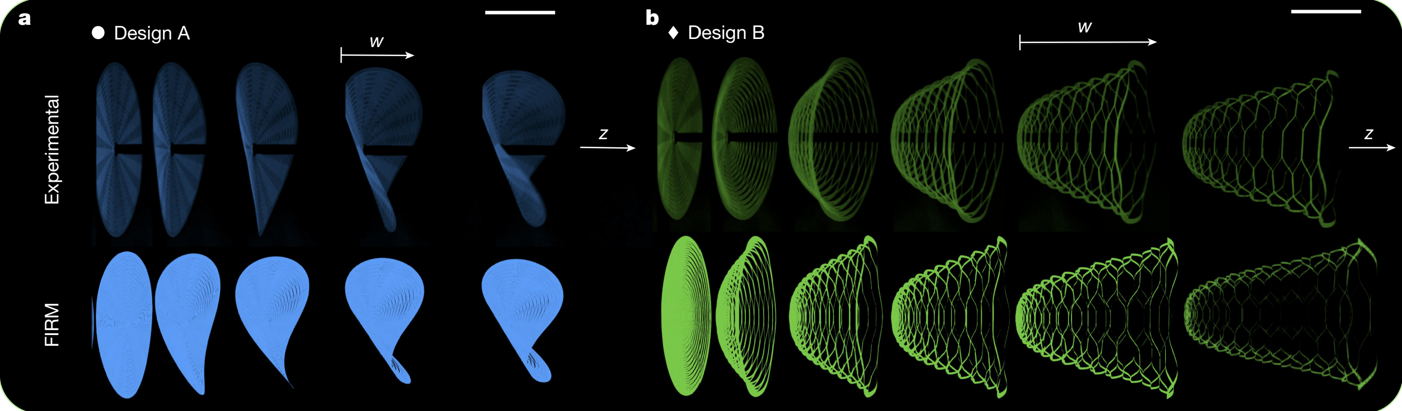 Colorful parachutes at different levels of expansion