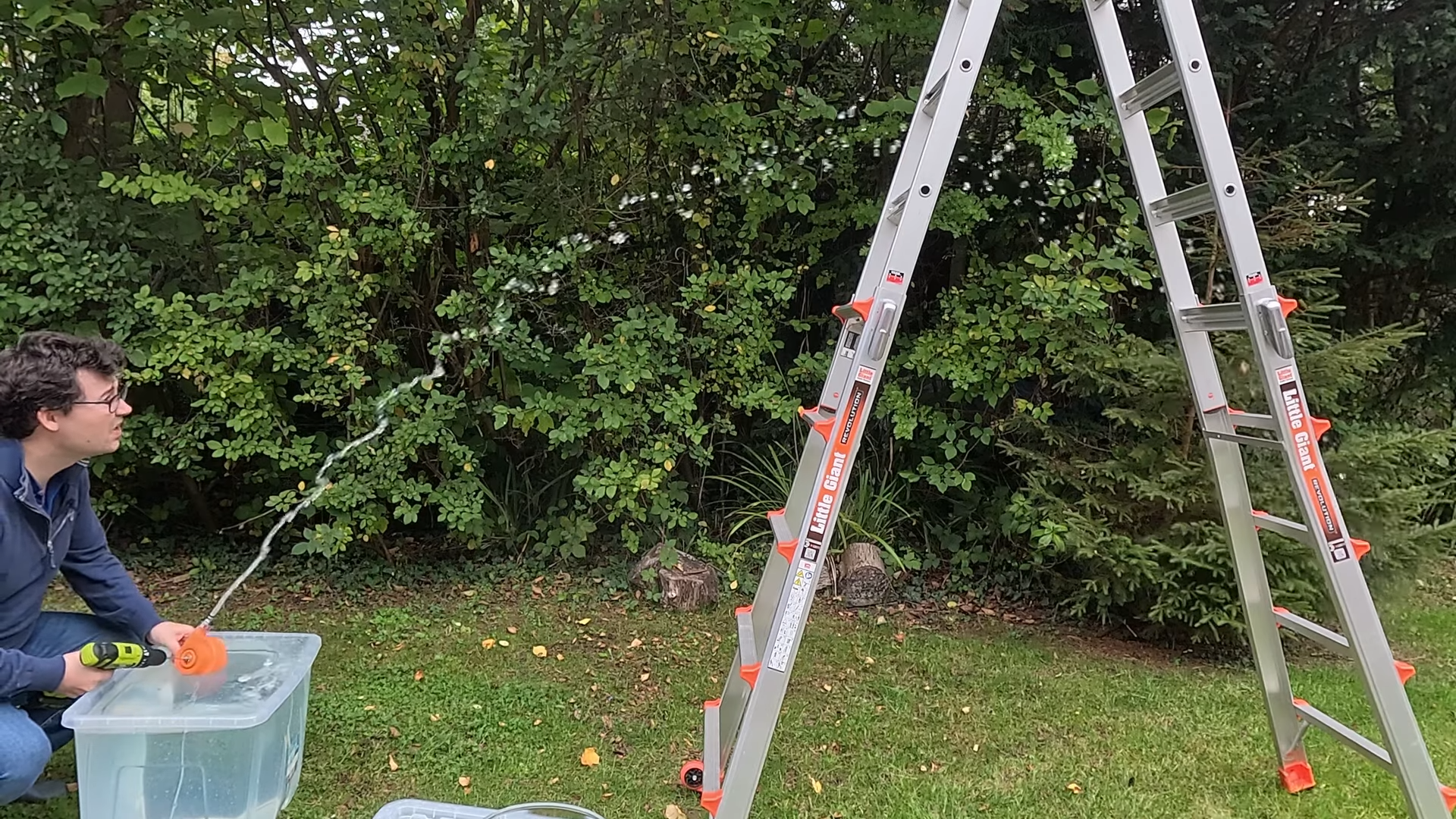Print in place pump being used next to ladder