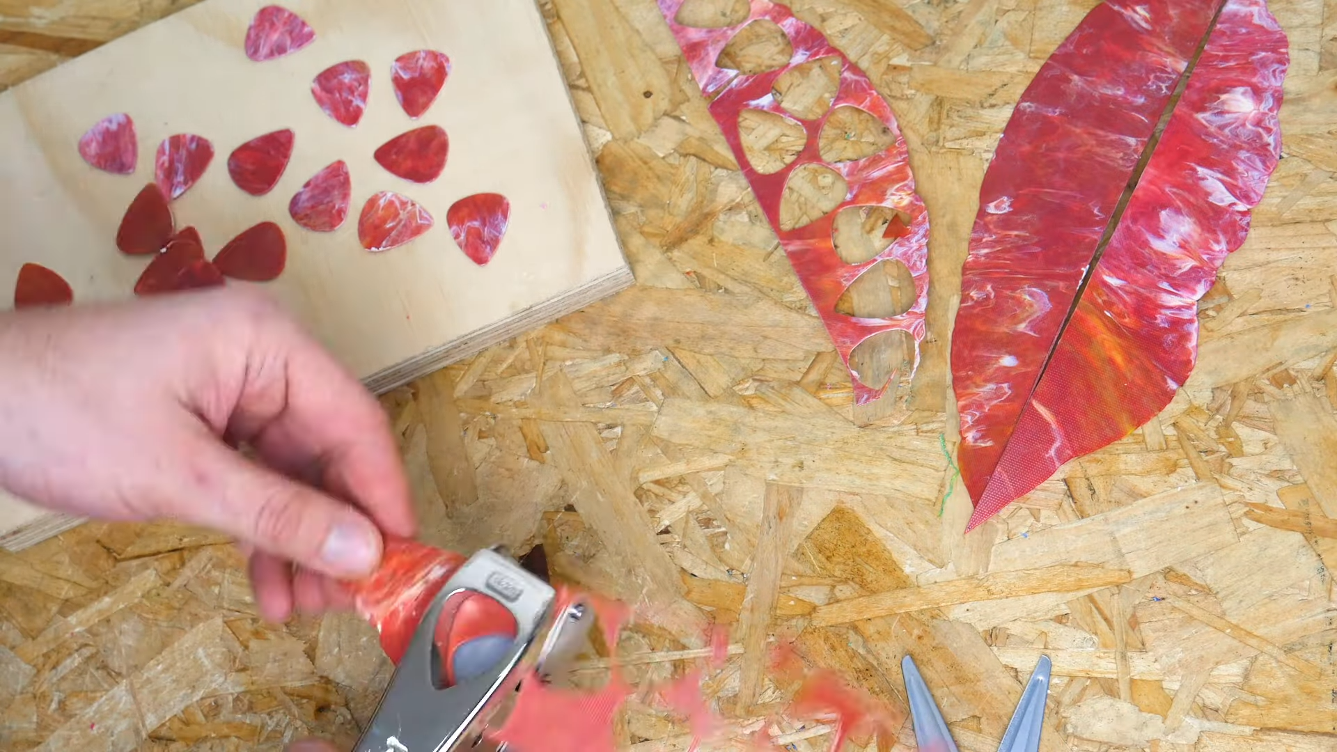 Guitar Picks made from recycled sheets