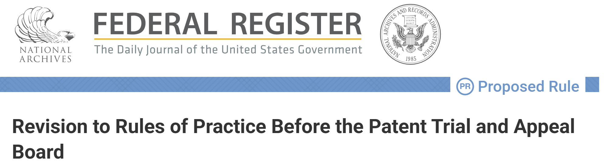 Image of paten office's official statement of IPR change