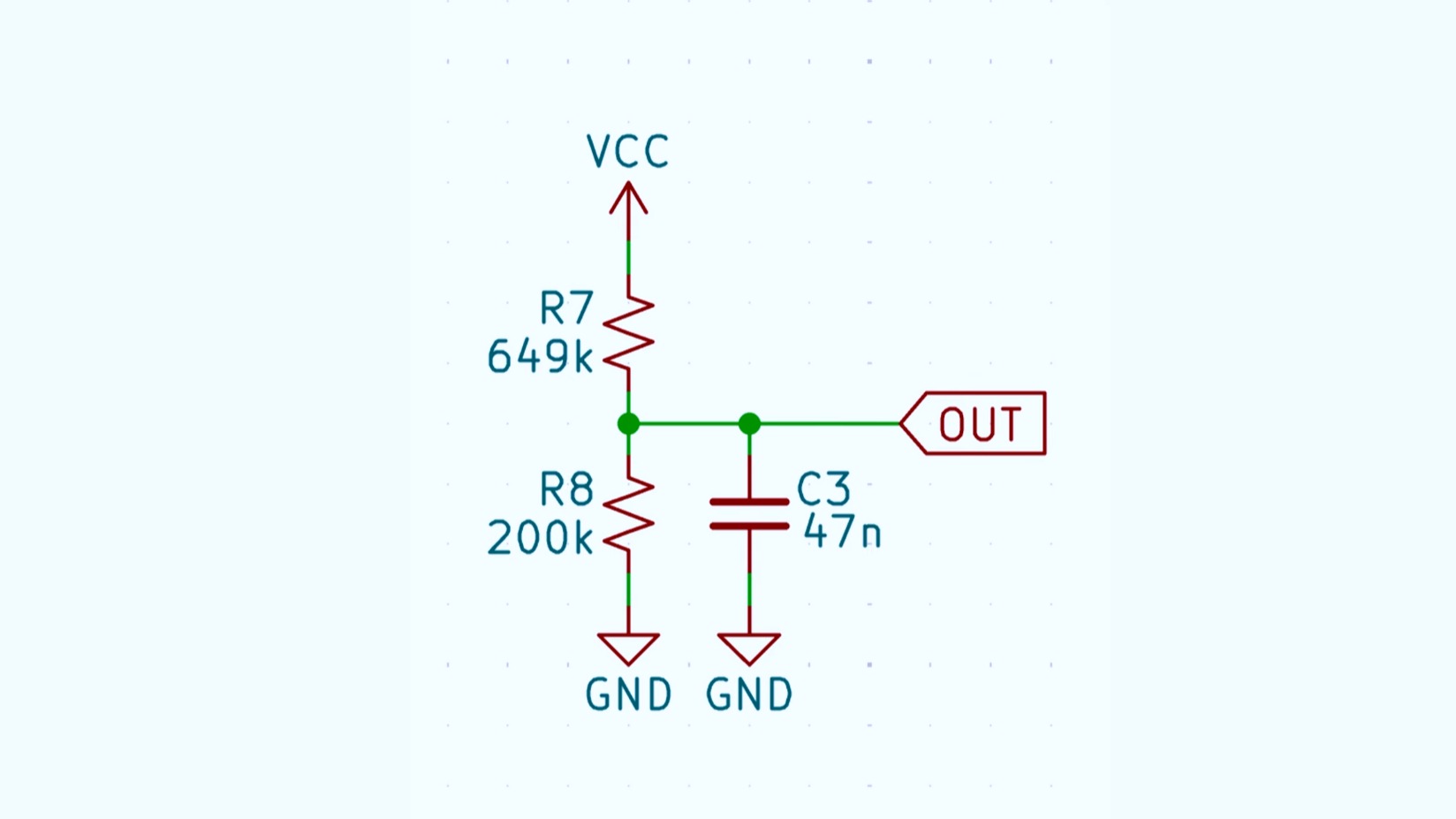 Schematic of a voltage divider