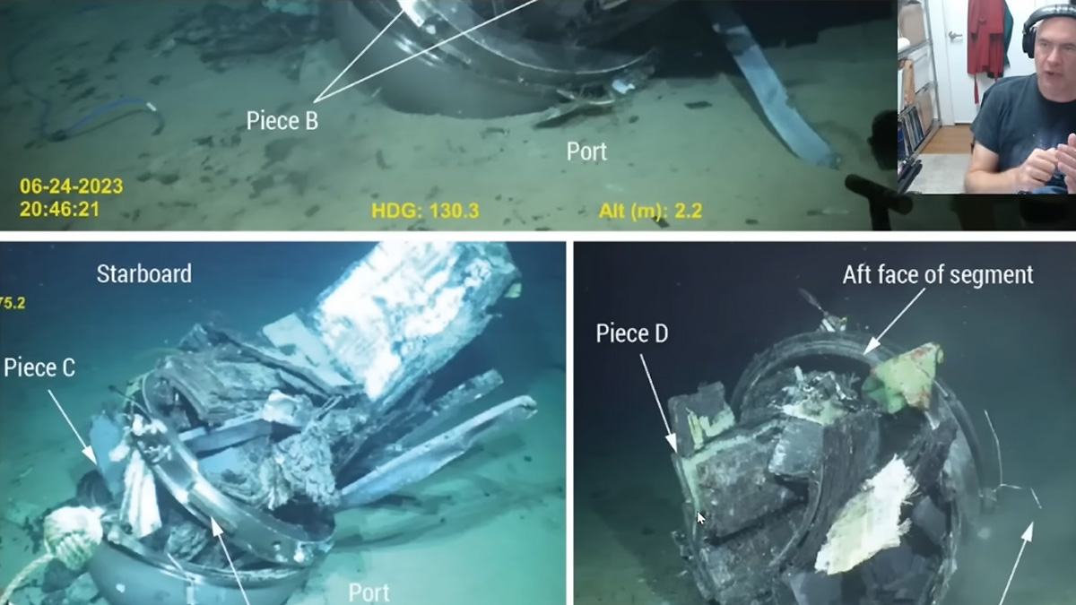 Video stills of submarine hardware