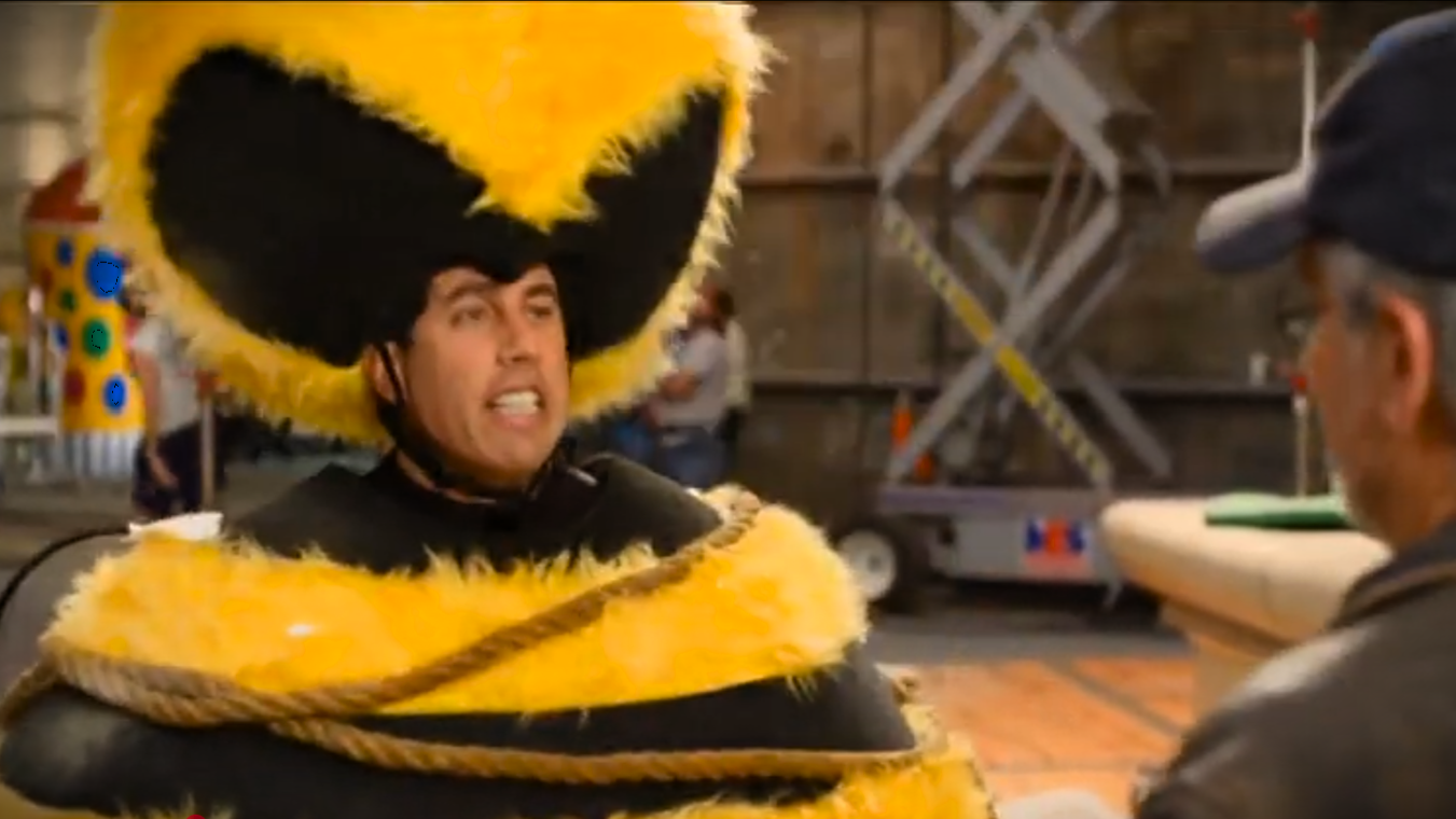Jerry Seinfeld dressed up as a honey bee promoting his film Bee Movie.