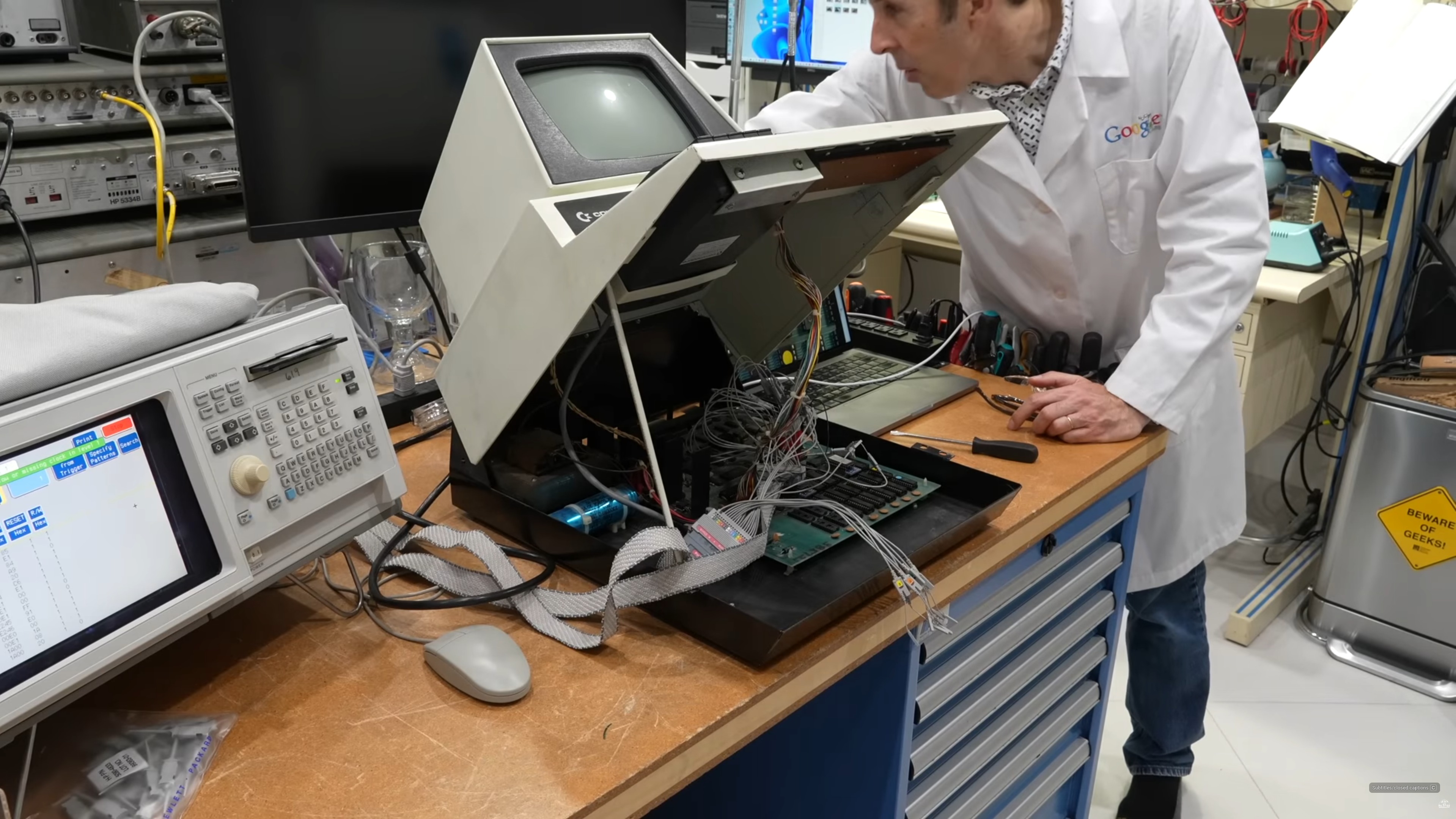 Ken Shirriff working on the Commodore PET