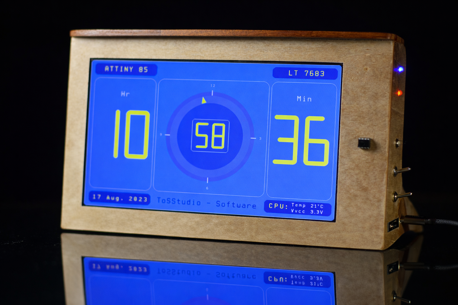 The clock demo on display