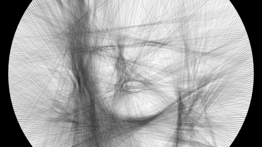 String art rendering of a face