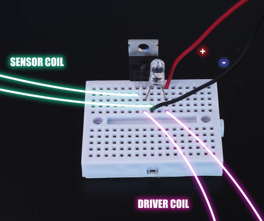 The circuit for the simple motor. (Credit: Jamie's Brick Jams, YouTube)