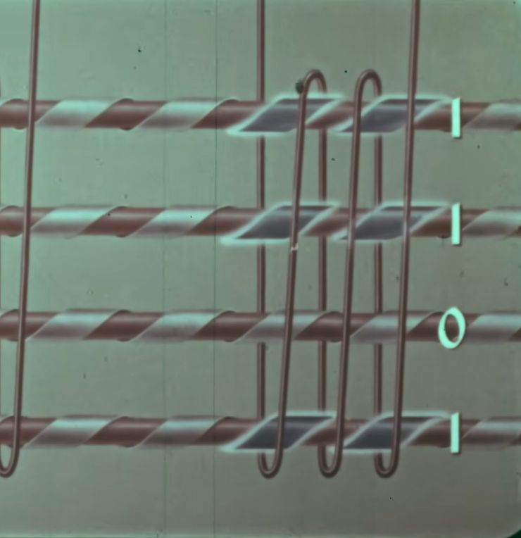Twistor memory demonstration. (Credit: Bell Labs, 1959)