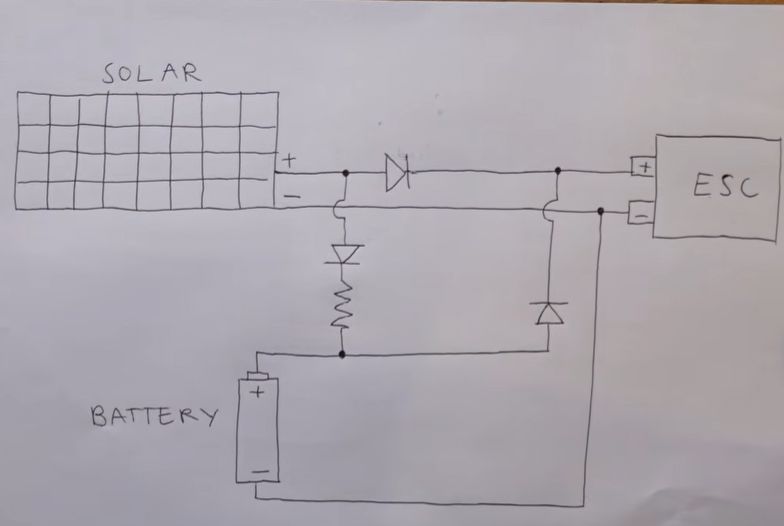 The power circuit as implemented on the second prototype. (Credit: Luke Maximo Bell, YouTube)