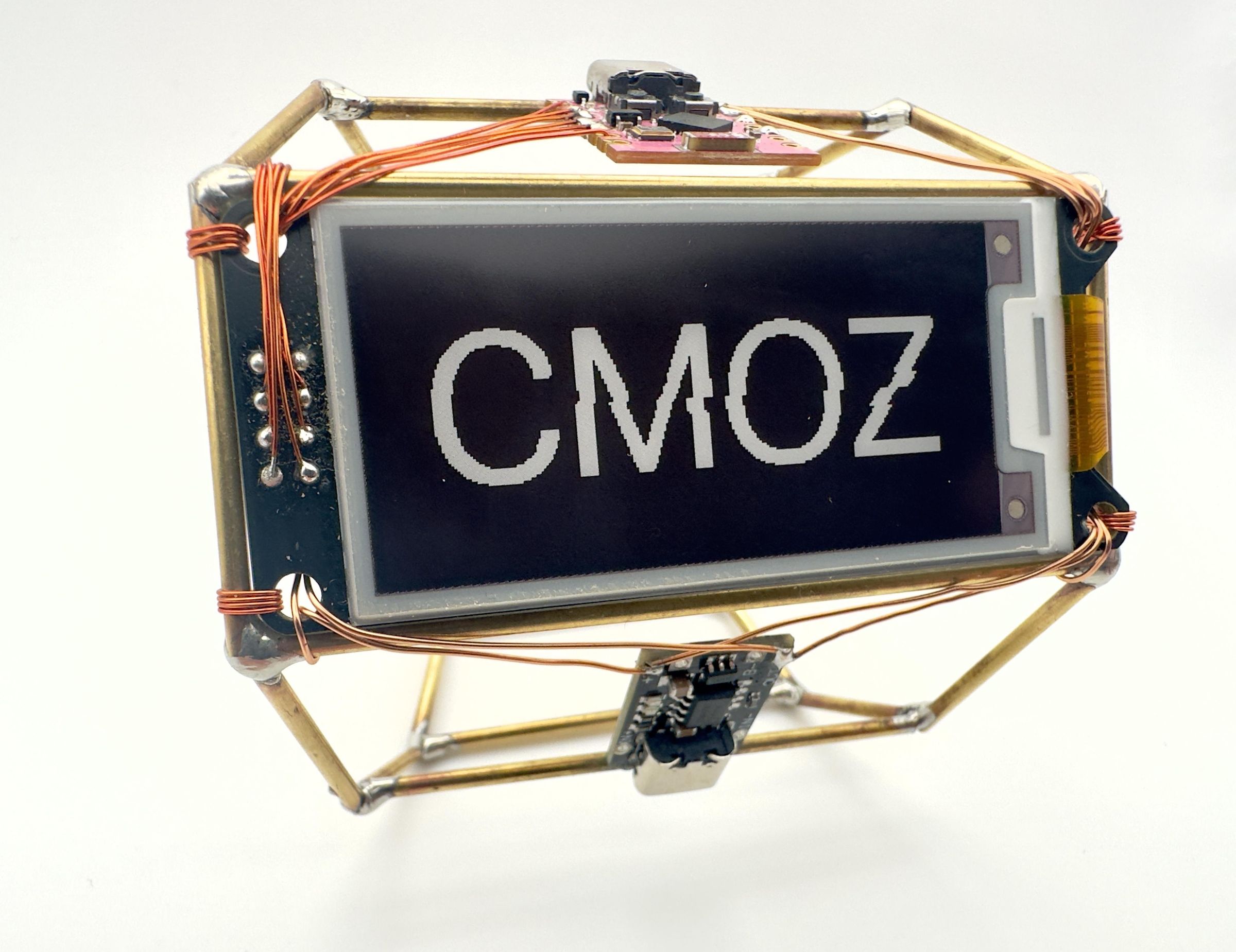 A wearable circuit sculpture in the form of a smart bracelet that shows daily to-dos.